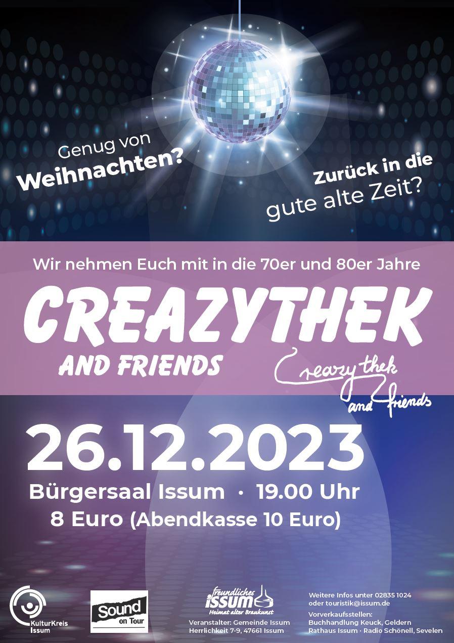 Plakat zur Creasythek Party 2023