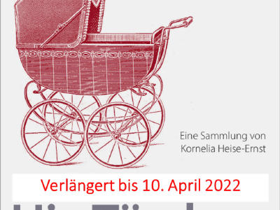 Plakat der Ausstellung "Puppenwagen" im Issumer His-Törchen