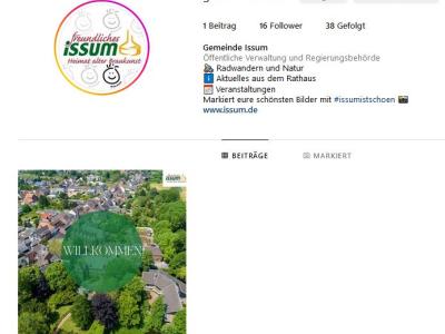 Einblick in die Instagram Seite der Gemeinde Issum