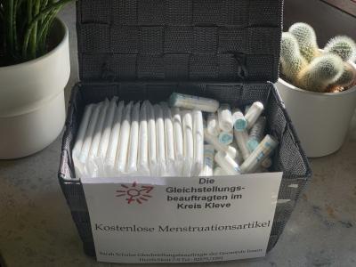 Menstruationsprüdukte der Gleichstellungsbeauftragten